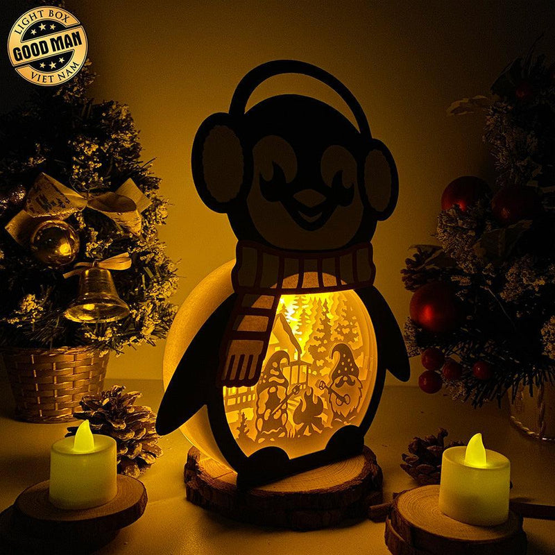 Christmas Gnome 2 - Paper Cut Penguin Light Box File - Cricut File - 25x20cm - LightBoxGoodMan - LightboxGoodman