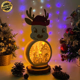 Christmas Gnome 2 - Paper Cut Reindeer Light Box File - Cricut File - 29x14,6cm - LightBoxGoodMan - LightboxGoodman