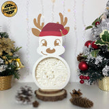 Christmas Gnome 2 - Paper Cut Reindeer Light Box File - Cricut File - 29x14,6cm - LightBoxGoodMan - LightboxGoodman