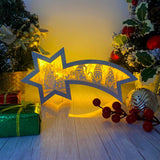 Christmas  Gnome 2 - Paper Cut Star Light Box File - Cricut File - 28x13.7cm - LightBoxGoodMan