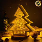 Christmas Gnome 2 - Paper Cut Tree Light Box File - Cricut File - 20x22cm - LightBoxGoodMan - LightboxGoodman