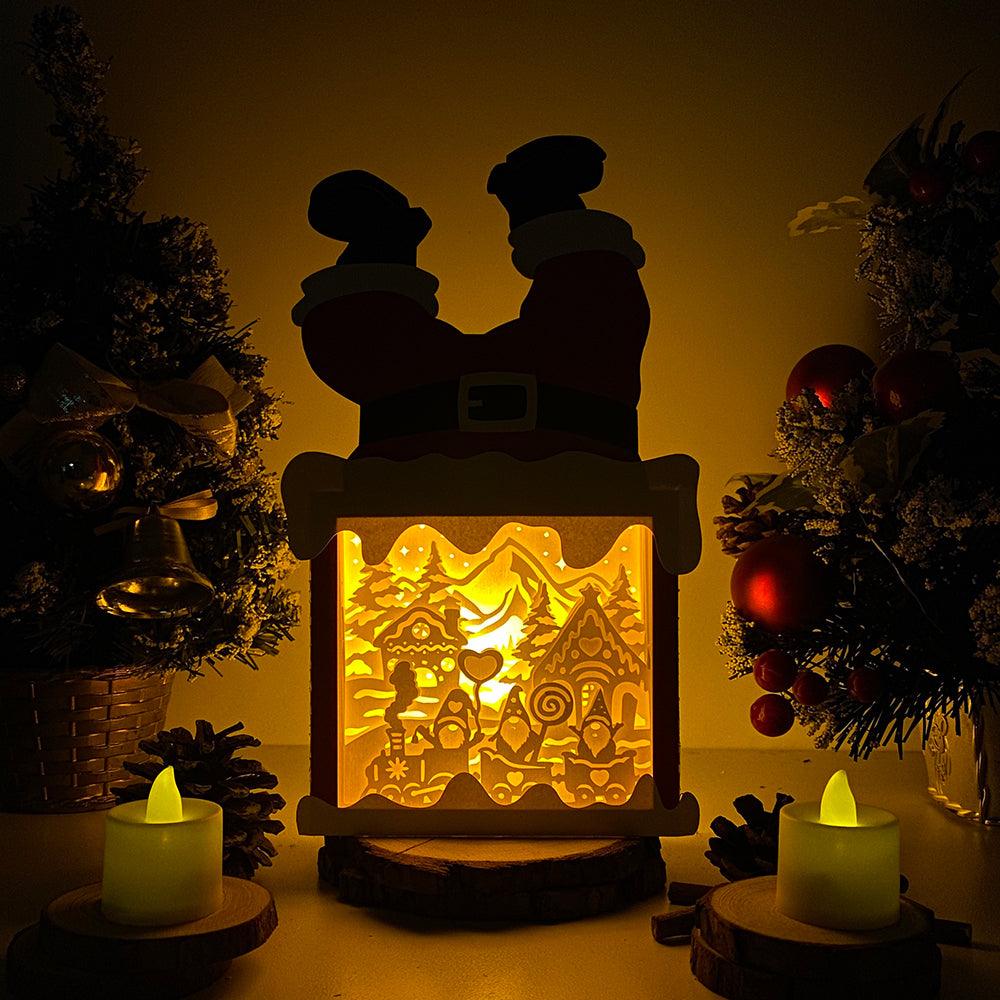 Christmas Gnome 4 - Paper Cut Santa Light Box File - Cricut File - 28,4x14,7cm - LightBoxGoodMan - LightboxGoodman