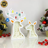 Christmas Gnome - Paper Cut Deer Couple Light Box File - Cricut File - 10,4x7 inches - LightBoxGoodMan - LightboxGoodman