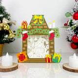 Christmas Gnome - Paper Cut Fireplace Light Box File - Cricut File - 7,6x7cm - LightBoxGoodMan - LightboxGoodman