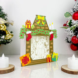 Christmas Gnome - Paper Cut Fireplace Light Box File - Cricut File - 7,6x7cm - LightBoxGoodMan - LightboxGoodman