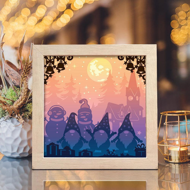 Christmas Gnome – Paper Cut Light Box File - Cricut File - 8x8 inches - LightBoxGoodMan - LightboxGoodman