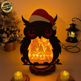Christmas Gnome - Paper Cut Owl Light Box File - Cricut File - 25x20 cm - LightBoxGoodMan - LightboxGoodman