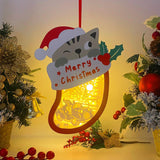 Christmas Gnome - Paper Cut Pet Light Box File - Xmas Cat Motif - Cricut File - 8x6 Inches - LightBoxGoodMan