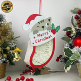 Christmas Gnome - Paper Cut Pet Light Box File - Xmas Cat Motif - Cricut File - 8x6 Inches - LightBoxGoodMan - LightboxGoodman