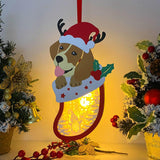 Christmas Gnome - Paper Cut Pet Light Box File - Xmas Dog Motif - Cricut File - 11x6 Inches - LightBoxGoodMan