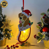 Christmas Gnome - Paper Cut Pet Light Box File - Xmas Dog Motif - Cricut File - 11x6 Inches - LightBoxGoodMan - LightboxGoodman