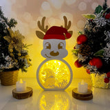 Christmas Gnome - Paper Cut Reindeer Light Box File - Cricut File - 29x14,6cm - LightBoxGoodMan