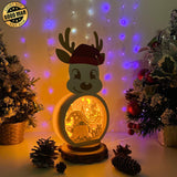 Christmas Gnome - Paper Cut Reindeer Light Box File - Cricut File - 29x14,6cm - LightBoxGoodMan - LightboxGoodman