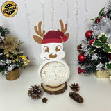 Christmas Gnome - Paper Cut Reindeer Light Box File - Cricut File - 29x14,6cm - LightBoxGoodMan - LightboxGoodman