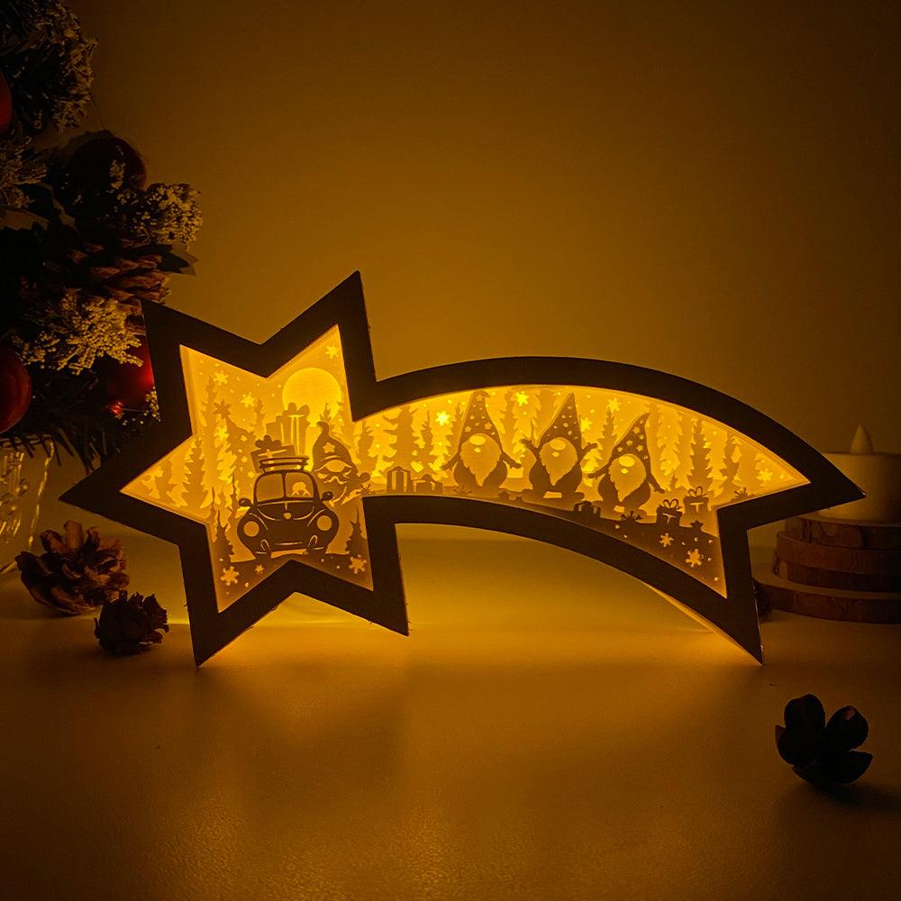 Christmas Gnome - Paper Cut Star Light Box File - Cricut File - 28x13 ...