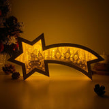 Christmas Gnome - Paper Cut Star Light Box File - Cricut File - 28x13.7cm - LightBoxGoodMan
