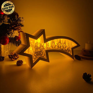 Christmas Gnome - Paper Cut Star Light Box File - Cricut File - 28x13.7cm - LightBoxGoodMan - LightboxGoodman