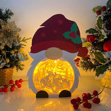 Christmas Gnome Truck - Paper Cut Gnome Light Box File - Cricut File - 10x7 inches - LightBoxGoodMan