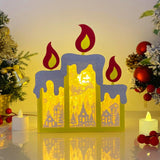 Christmas House - Paper Cut Candle Light Box File - Cricut File - 8,6x7 inches - LightBoxGoodMan - LightboxGoodman