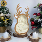 Christmas In The Forest - Paper Cut Reindeer Light Box File - Cricut File - 24,4x17cm - LightBoxGoodMan - LightboxGoodman