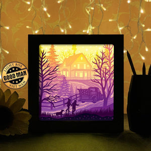 Christmas In The Forest- Paper Cutting Light Box - LightBoxGoodman - LightboxGoodman