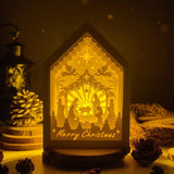 Christmas Nativity 2 - Paper Cut House Light Box File - Cricut File - 13x19 cm - LightBoxGoodMan
