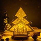 Christmas Nativity 2 - Paper Cut Tree Light Box File - Cricut File - 20x22cm - LightBoxGoodMan