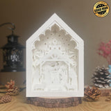 Christmas Nativity - Paper Cut House Light Box File - Cricut File - 13x19 cm - LightBoxGoodMan - LightboxGoodman