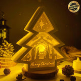 Christmas Nativity - Paper Cut Tree Light Box File - Cricut File - 20x22cm - LightBoxGoodMan - LightboxGoodman