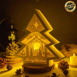 Christmas Nativity - Paper Cut Tree Light Box File - Cricut File - 20x22cm - LightBoxGoodMan - LightboxGoodman