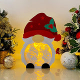 Christmas - Paper Cut Gnome Light Box File - Cricut File - 10x7 inches - LightBoxGoodMan