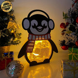 Christmas Penguin 2 - Paper Cut Penguin Light Box File - Cricut File - 25x20cm - LightBoxGoodMan - LightboxGoodman