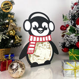 Christmas Penguin 2 - Paper Cut Penguin Light Box File - Cricut File - 25x20cm - LightBoxGoodMan - LightboxGoodman
