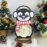 Christmas Penguin - Paper Cut Penguin Light Box File - Cricut File - 25x20cm - LightBoxGoodMan - LightboxGoodman