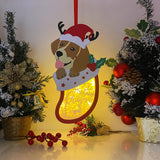 Christmas Reindeer 2 - Paper Cut Pet Light Box File - Xmas Dog Motif - Cricut File - 11x6 Inches - LightBoxGoodMan - LightboxGoodman