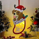 Christmas Reindeer - Paper Cut Pet Light Box File - Xmas Dog Motif - Cricut File - 11x6 Inches - LightBoxGoodMan