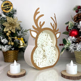 Christmas Reindeer - Paper Cut Reindeer Light Box File - Cricut File - 24,4x17cm - LightBoxGoodMan - LightboxGoodman