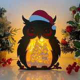 Christmas Santa 1 - Paper Cut Owl Light Box File - Cricut File - 25x20 cm - LightBoxGoodMan
