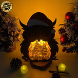 Christmas Santa 1 - Paper Cut Owl Light Box File - Cricut File - 25x20 cm - LightBoxGoodMan - LightboxGoodman