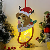 Christmas Santa 1 - Paper Cut Pet Light Box File - Xmas Dog Motif - Cricut File - 11x6 Inches - LightBoxGoodMan
