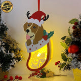 Christmas Santa 1 - Paper Cut Pet Light Box File - Xmas Dog Motif - Cricut File - 11x6 Inches - LightBoxGoodMan - LightboxGoodman