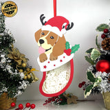 Christmas Santa 1 - Paper Cut Pet Light Box File - Xmas Dog Motif - Cricut File - 11x6 Inches - LightBoxGoodMan - LightboxGoodman