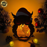 Christmas Santa 2 - Paper Cut Owl Light Box File - Cricut File - 25x20 cm - LightBoxGoodMan - LightboxGoodman