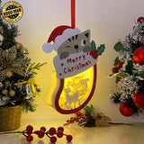 Christmas Santa 2 - Paper Cut Pet Light Box File - Xmas Cat Motif - Cricut File - 8x6 Inches - LightBoxGoodMan - LightboxGoodman
