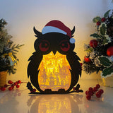 Christmas Santa 3 - Paper Cut Owl Light Box File - Cricut File - 25x20 cm - LightBoxGoodMan