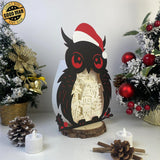 Christmas Santa 4 - Paper Cut Owl Light Box File - Cricut File - 25x20 cm - LightBoxGoodMan - LightboxGoodman