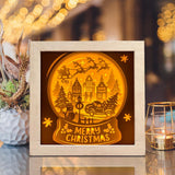 Christmas Snowball Landscape 1 – Paper Cut Light Box File - Cricut File - 8x8 inches - LightBoxGoodMan - LightboxGoodman