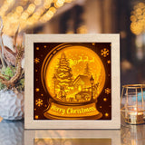 Christmas Snowball Landscape 2 – Paper Cut Light Box File - Cricut File - 8x8 inches - LightBoxGoodMan