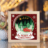 Christmas Snowball Landscape 4 – Paper Cut Light Box File - Cricut File - 8x8 inches - LightBoxGoodMan
