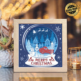 Christmas Snowball Landscape 4 – Paper Cut Light Box File - Cricut File - 8x8 inches - LightBoxGoodMan - LightboxGoodman